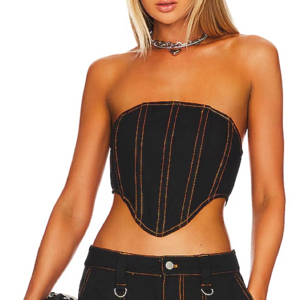 BY DYLN Jodie Corset Top Black